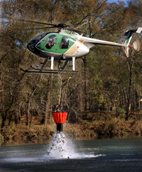 Helicopter Dumping Trout in a River