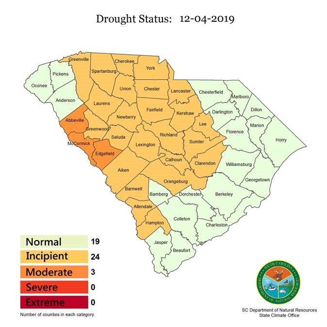 Drought Status Map for December 4, 2019