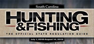 Cubierta de la Guía de Regulaciones para Caza y Pesca de Carolina del Sur Julio 1 del 2018 - Agosto 14 del 2019