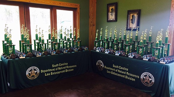 January 2017 SCDNR Youth 50 Shot Trap Open (Qualifier for State Trap) - Trophies on display