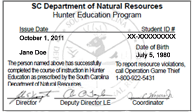Hunter Education Card