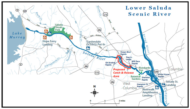 Map of Lower Saluda Scenic River
