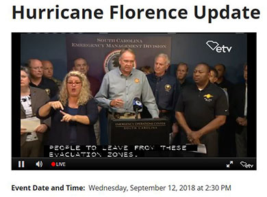 Hurricane Florence News Briefing - Director Alvin Taylor