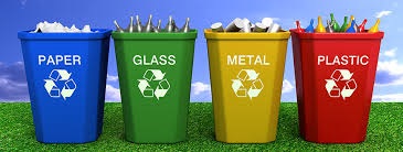 Presorting recyclables into separate color-coded containers