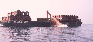 Artificial Reef created from used New York City Subway Cars