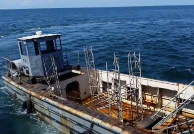 With assistance from the Coastal Conservation Association South Carolina and the Building Conservation Trust, the S.C. Department of Natural Resources recently deployed a 52-foot landing craft at the Fripp Island reef site. Artificial reefs help increase the amount of fish habitat and enhance recreational opportunities for saltwater anglers and sport divers. With assistance from the Coastal Conservation Association South Carolina and the Building Conservation Trust, the S.C. Department of Natural Resources recently deployed a 52-foot landing craft at the Fripp Island reef site. Artificial reefs help increase the amount of fish habitat and enhance recreational opportunities for saltwater anglers and sport divers.