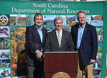Left to Right - Agriculture Commissioner Hugh Weathers, Senator Nikki Setzler, DNR Director Alvin Taylor