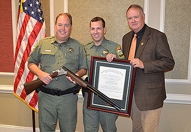 L to R- Col. Chislolm Frampton, Brian Welch, Director Alvin Taylor