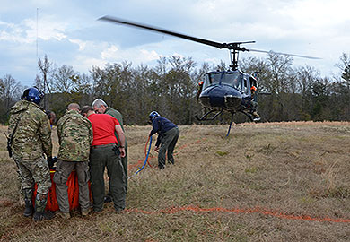 Trout stocking by helicopter