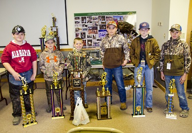 Winners in the Junior Division at the 22nd annual State Championship Youth Coon Hunt pose with their trophies at the SCDNR's Webb Wildlife Center, Saturday, March 4, 2017. Winners in the Junior Division at the 22nd annual State Championship Youth Coon Hunt pose with their trophies at the SCDNR's Webb Wildlife Center, Saturday, March 4, 2017.