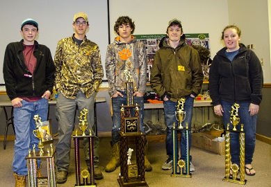 Winners in the Senior Division at the 22nd annual State Championship Youth Coon Hunt pose with their trophies at the SCDNR's Webb Wildlife Center, Saturday, March 4, 2017. Winners in the Senior Division at the 22nd annual State Championship Youth Coon Hunt pose with their trophies at the SCDNR's Webb Wildlife Center, Saturday, March 4, 2017.