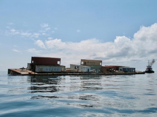 An artifical reef about to be submerged