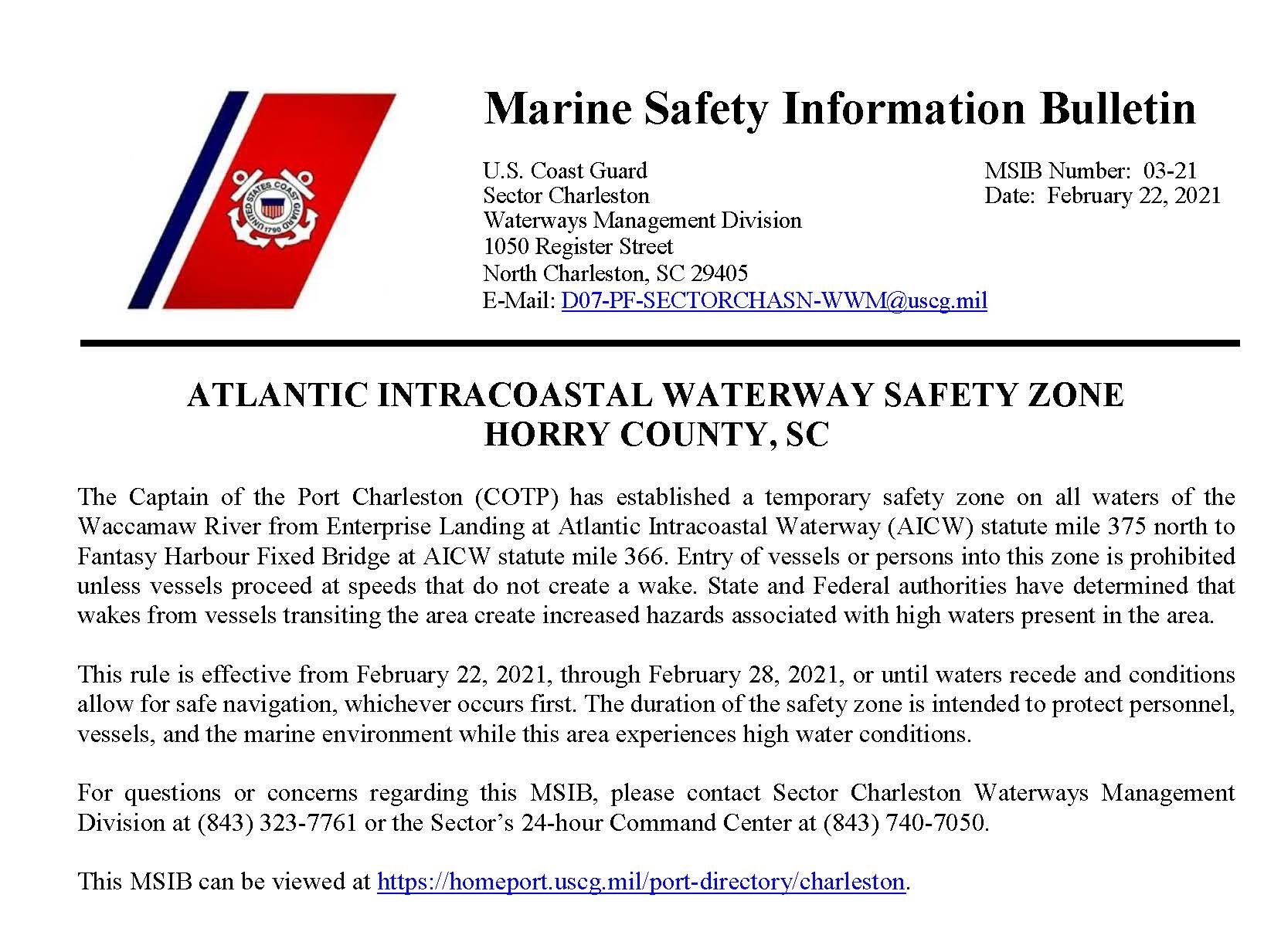 USCG Marine Safety Information Bulletin