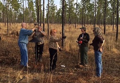 SCDNR and SCBS place bluebird nest boxes at Aiken Gopher Tortoise Heritage Preserve.