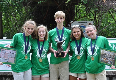 Spartanburg High School Team - L to R: Louise Franke, Nan Miles, Luke Martin, Hannah Jordan and Soline McGee