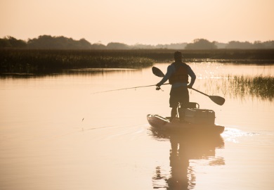 Fishing and kayaking on Santee Lakes (SCDNR photo by Taylor Main) Fishing and kayaking on Santee Lakes (SCDNR photo by Taylor Main)
