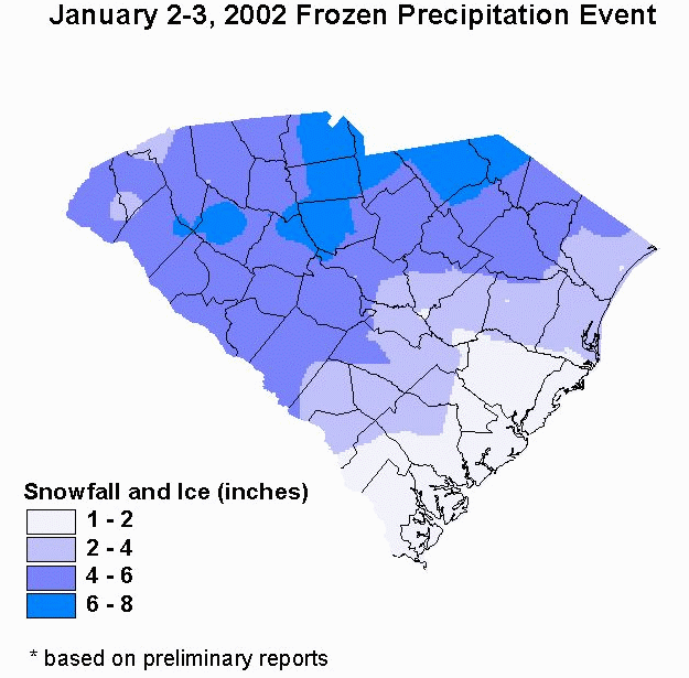 Snow and Ice reports for Jan 2 and 3 2002