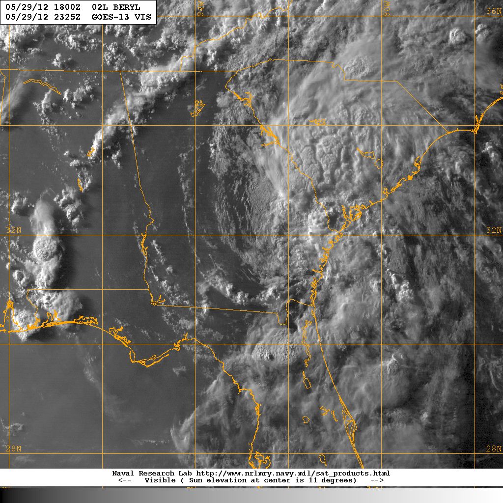 Beryl visible satellite image