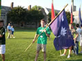 Taylor Shoulders 'shoulders' the state flag