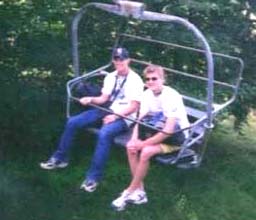 Johnathan Dorn and Michael Burdette on the lift