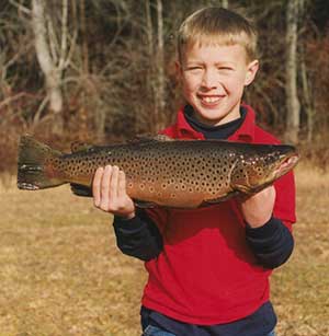 Angler Drew Rankin with Brown Trout