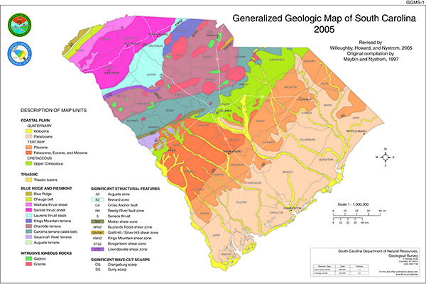South Carolina Geologic Map South Carolina Geology - Scdnr