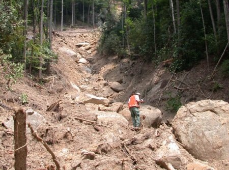 Landslide at Jones Gap State Park