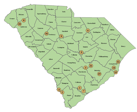 SC map showing hunt sites