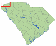 SC State Map with Lake Jocassee Highlighted
