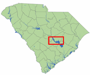 SC State Map with Lake Marion Highlighted