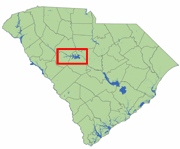 SC State Map with Lake Murray Highlighted