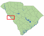 SC State Map with Lake Thurmond Highlighted
