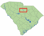 SC State map with Lake Wateree Highlighted