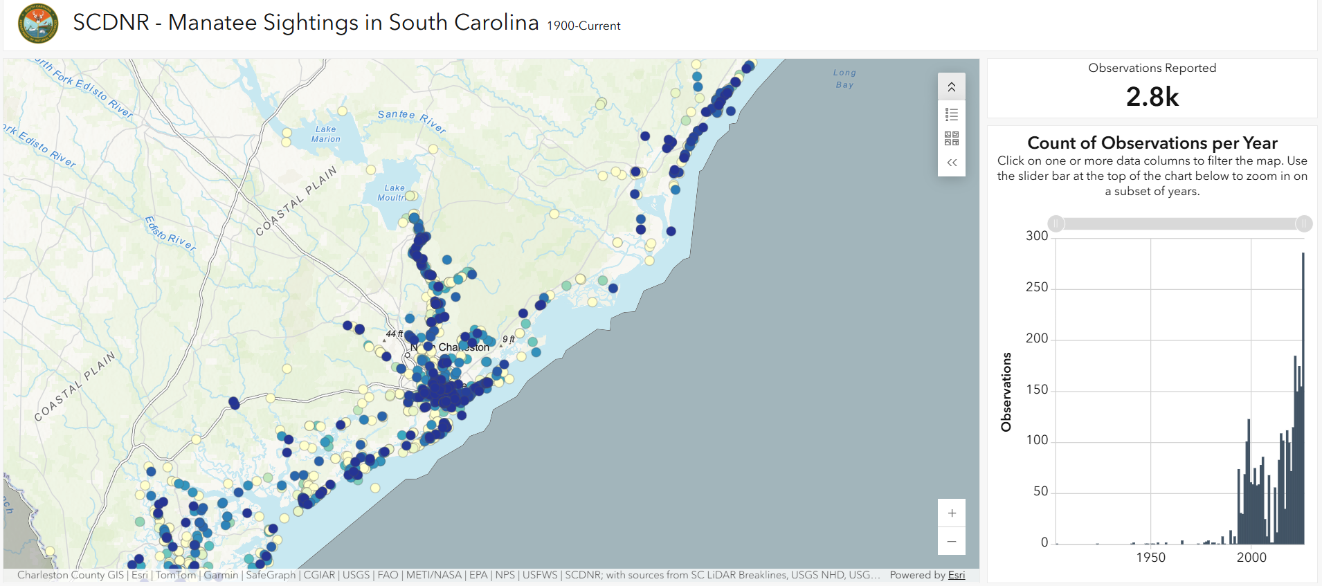 Screenshot of ARCGIS Map