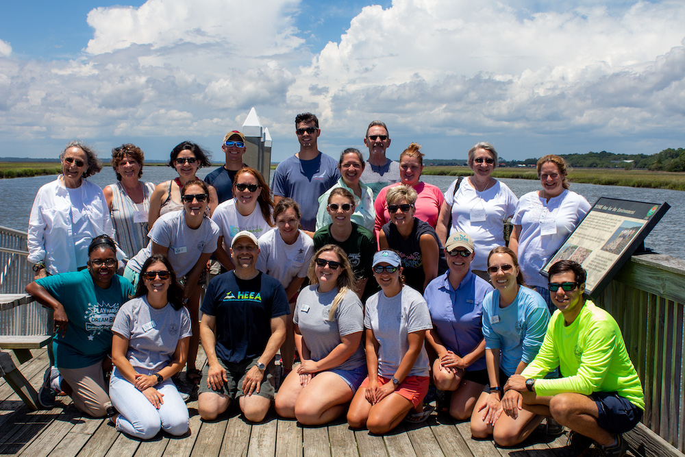 A group shot on the dock of last year's attendees