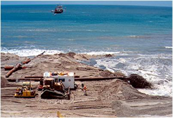 Aerial of beach nourishment