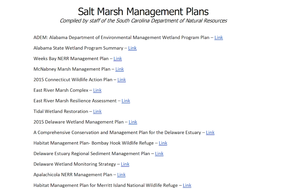 A page of the saltmarsh guide detailing threats to the saltmarsh