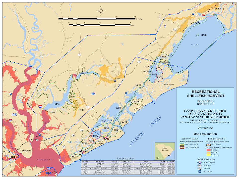 Recreational Harvesting - Bulls Bay to Charleston