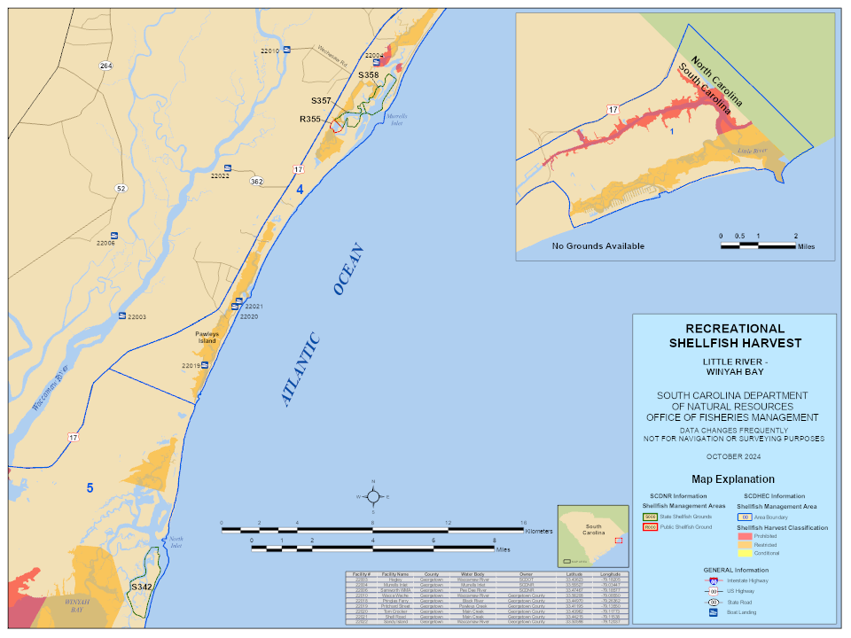 Recreational Harvesting - Winyah Bay to Little River