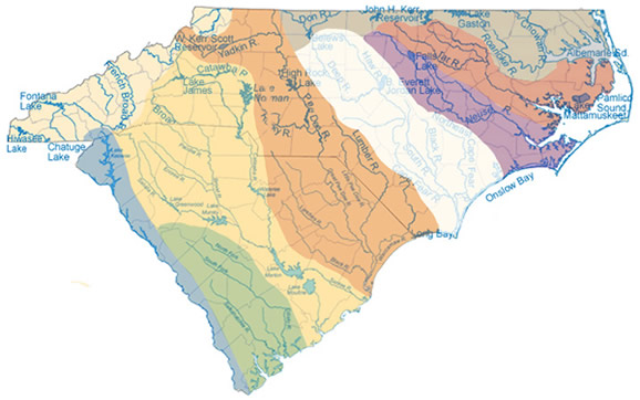 Figure 2. Watersheds in North and South Carolina