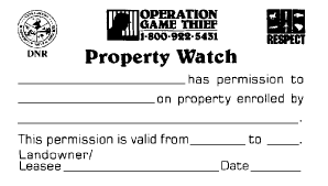 Property Watch Permission Card