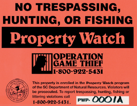 Property watch sign example