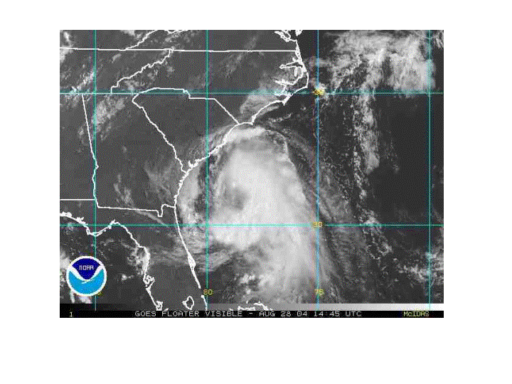 GOES Floater Visible Satellite, August 28, 2004 Satellite picture