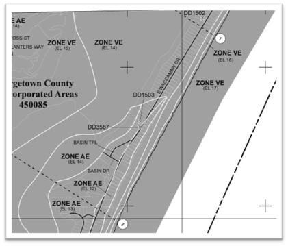 Coastal map od Special Flood Hazard Areas