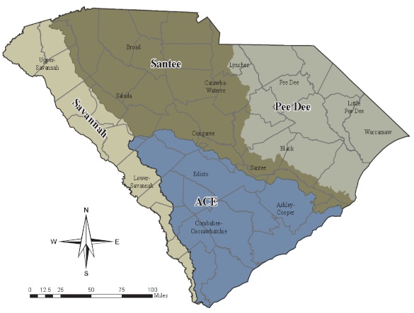 Major Stream Basins and Subbasins of South Carolina