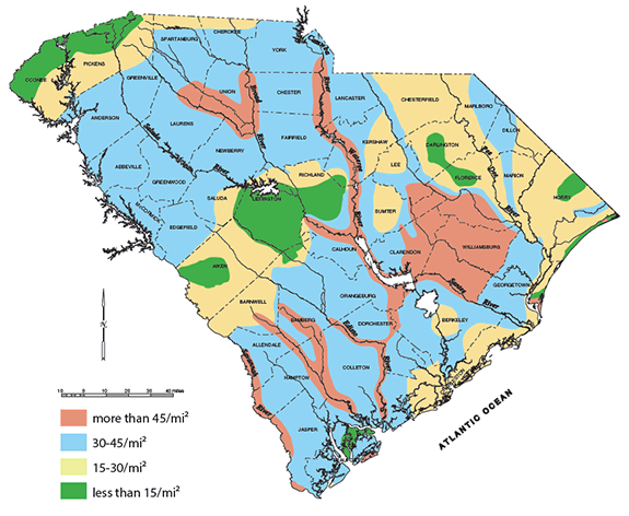 South Carolina Deer Density - 2008