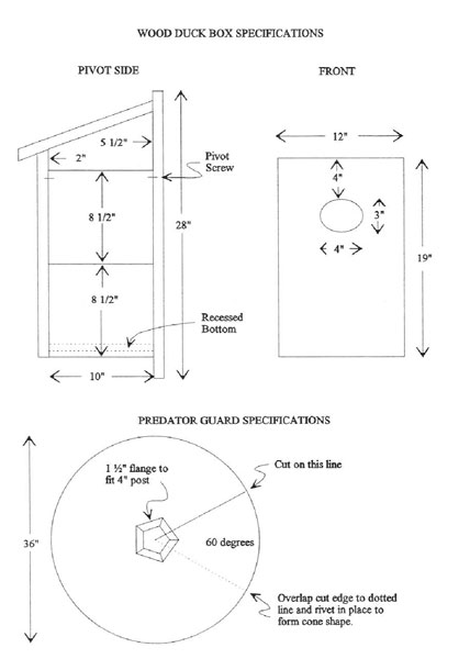 Wood Duck Nesting Box Diagram