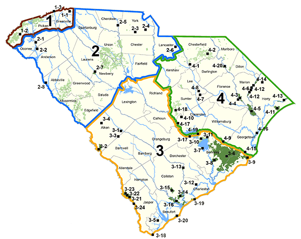 South Carolina Game Zones 1 - 6